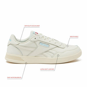 Reebok Women's Court Advance Sneakers, Chalk/Blue Pearl/Vector Red, 9
