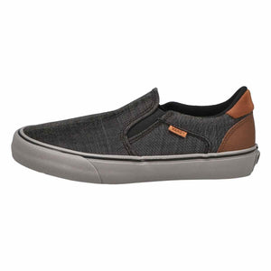 Vans Asher DX Deluxe Textile - Slip On Low Cut Shoe - Black/Grey Size 8.5