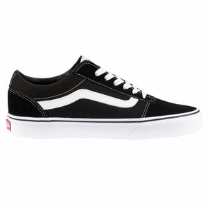 Vans Men's Ward Sneaker, Suede Canvas Black White, 9 M US