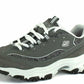 Skechers womens D'LITES ME TIME Memory Foam Lace-up Sneaker,Grey/White,6 M US