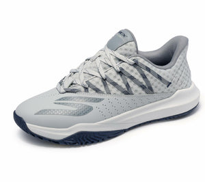 Skechers Men's Viper Court Rally Pickleball Sneaker, Grey/Navy, 10