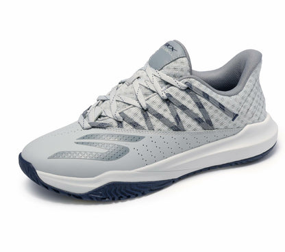 Skechers Men's Viper Court Rally Pickleball Sneaker, Grey/Navy, 10