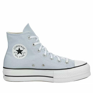 Converse Unisex Chuck Taylor All Star High Top Canvas Platform Sneaker - Lace up Closure Style - Cloudy Daze/White/Black Sz 9.5