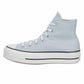 Converse Unisex Chuck Taylor All Star High Top Canvas Platform Sneaker - Lace up Closure Style - Cloudy Daze/White/Black Sz 9.5