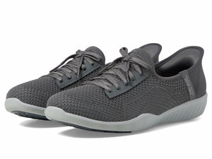 Skechers Modern Comfort Women's Women's Newbury ST-Our Time Hands Free Slip-Ins Sneaker, Charcoal, 10