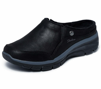 Skechers Women's Easy Going-Latte 2 Mule, Black, 8
