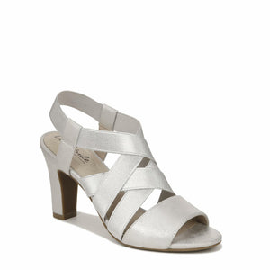 LifeStride Womens Charlotte High Heel Sandal Silver 5.5 M