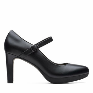 Clarks womens Ambyr Shine Pump, Black Leather, 9 US