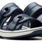 Clarks Women's Breeze Maye Slide Sandal, Navy Synthetic, 5