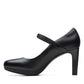 Clarks womens Ambyr Shine Pump, Black Leather, 9 US