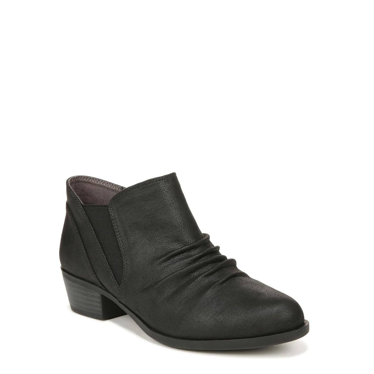 LifeStride Womens Aurora Block Heel Ankle Booties Black Smooth 5 M