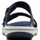 Clarks Women's Breeze Maye Slide Sandal, Navy Synthetic, 5