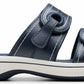 Clarks Women's Breeze Maye Slide Sandal, Navy Synthetic, 5