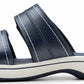 Clarks Women's Breeze Maye Slide Sandal, Navy Synthetic, 5