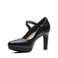 Clarks womens Ambyr Shine Pump, Black Leather, 9 US