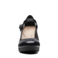 Clarks womens Ambyr Shine Pump, Black Leather, 9 US
