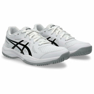 ASICS Kid's Upcourt 6 Grade School Volleyball Shoes, 1, White/Black