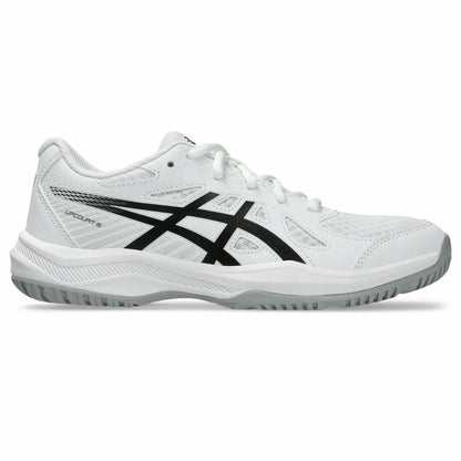 ASICS Kid's Upcourt 6 Grade School Volleyball Shoes, 1, White/Black