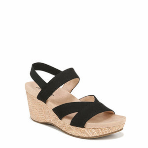 LifeStride Womens Danita Strappy Wedge Sandals Black 10 M