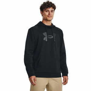 Under Armour mens Armour Fleece Big Logo Hoodie, (001) Black / / Black, Large