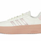 adidas Women's VL Court Bold Sneaker, Ivory/Sandy Pink Met./Sandy Pink, 11
