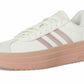 adidas Women's VL Court Bold Sneaker, Ivory/Sandy Pink Met./Sandy Pink, 11