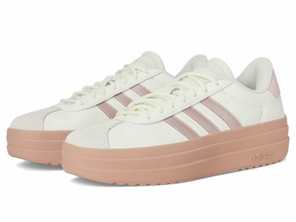 adidas Women's VL Court Bold Sneaker, Ivory/Sandy Pink Met./Sandy Pink, 11