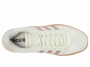 adidas Women's VL Court Bold Sneaker, Ivory/Sandy Pink Met./Sandy Pink, 11