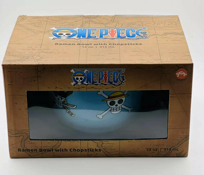 One Piece Ramen Bowl With Chopsticks  14oz Ceramic Monkey D Luffy New Anime