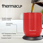 THERMACUP Premium Heated Coffee Mug with 5 Temperature Settings, Industry-Leading Smart Electric Cup, Up to 8-Hour Battery, 12oz with Lid (14oz Total Capacity), Cherry Red