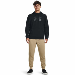 Under Armour mens Armour Fleece Big Logo Hoodie, (001) Black / / Black, X-Large
