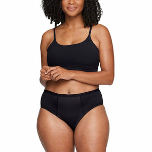 Proof. by Always High Rise Brief, Overnight Absorbency Period Underwear for Women - Holds up to 9 Regular Tampons - Washable Leakproof Period Panties - 2XL, Black