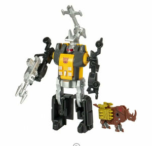 Transformers Decepticon Action Figure with Mini Rhino Figure, Yellow and Black, Articulated Robot Toy