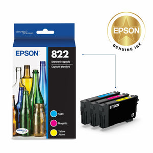 EPSON 822 DURABrite Ultra Ink Standard Capacity Color Cartridge Combo Pack (T822520-S) Works with WorkForce Pro WF-3820, WF-3823, WF-4820, WF-4830, WF-4833, WF-4834