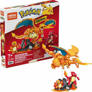 MEGA Pokémon Action Figure Building Toys for Kids, Charmander Evolution Set with 300 Pieces, 3 Poseable Characters, Charmeleon and Charizard