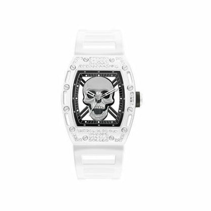 Ed Hardy Men s Matte White Plastic Strap Watch 42mm