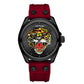 Ed Hardy Men s Matte Red Silicone Strap Watch 46mm