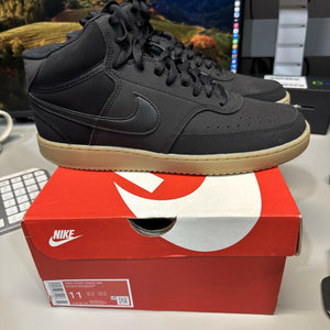 Nike Court Vision Black/Gum Men's Mid Top Sneakers Size 11 NWB CD5466-006
