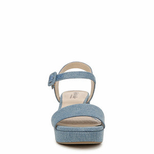 LifeStride Womens Rhythmn Platform Block Heel Sandals Denim Blue 8 M