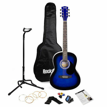 RockJam Acoustic Guitar Kit with Tuner  Bag  Stand  Strap & Lessons
