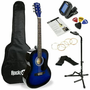 RockJam Acoustic Guitar Kit with Tuner  Bag  Stand  Strap & Lessons
