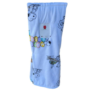 Peanuts Snoopy Happy  Easter Throw Blanket Soft Plush 60”x 70” White .
