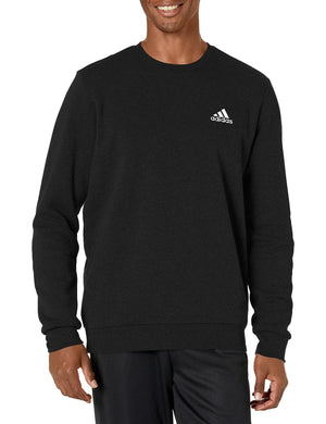 adidas Men's Essentials Fleece Sweatshirt, Black/White, Large