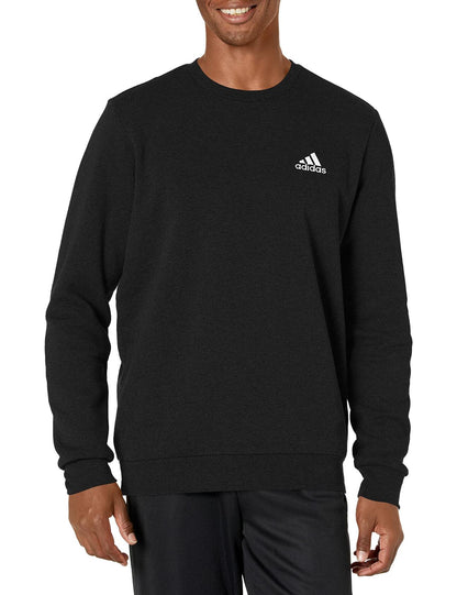 adidas Men's Essentials Fleece Sweatshirt, Black/White, Large