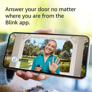 Blink Video Doorbell — Two-way audio, HD video, long-lasting battery life, wired or wire-free install, motion detection, chime app alerts, Works with Alexa (Black)