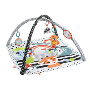 Fisher-Price 3-in-1 Music, Glow and Grow Gym, Infant Activity Play mat for Tummy time and take Along