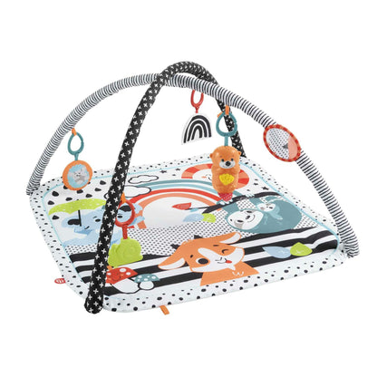 Fisher-Price 3-in-1 Music, Glow and Grow Gym, Infant Activity Play mat for Tummy time and take Along