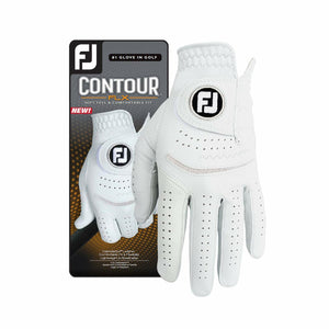 FootJoy Men's Contour FLX Prior Generation Golf Glove, Pearl, Medium/Large, Worn on Left Hand
