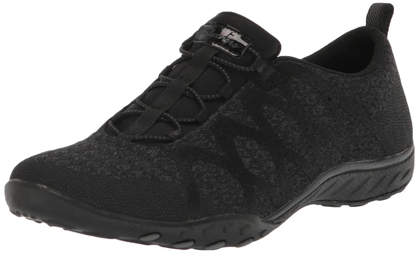 Skechers Women's Breathe Easy-Infi Knity Sneaker, Black, 9