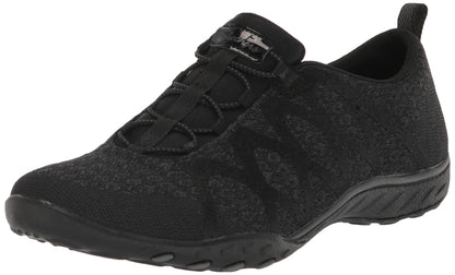 Skechers Women's Breathe Easy-Infi Knity Sneaker, Black, 9
